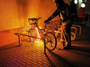 Brennendes Fahrrad