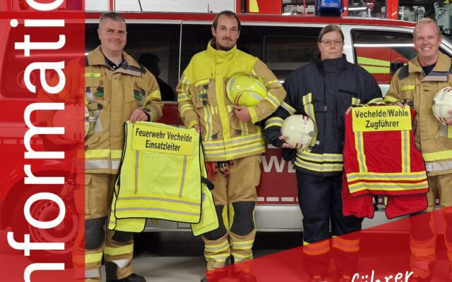 Vier neue Zugführer für unsere Feuerwehr